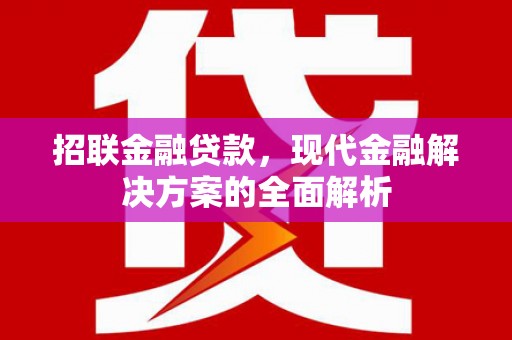 中阳招联金融贷款，现代金融解决方案的全面解析