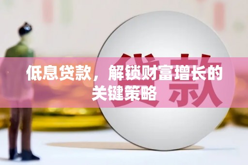 中阳低息贷款，解锁财富增长的关键策略