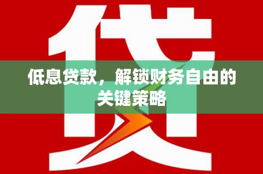 中阳低息贷款，解锁财务自由的关键策略