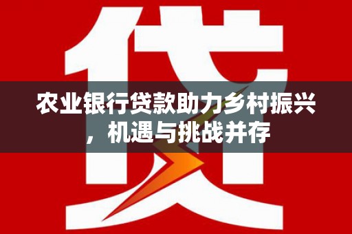 中阳农业银行贷款助力乡村振兴，机遇与挑战并存