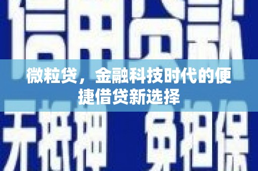 中阳微粒贷，金融科技时代的便捷借贷新选择